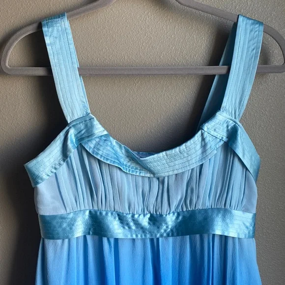 Vintage Donna Morgan Ombré 100% Silk MIDI Dress, Blue, Size 4. - Picture 2 of 8